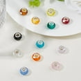 thumbnail image 4 of 72Pcs 12 Colors Large Hole Glass Beads Glass European Bead Faceted Rondelle Craft Beads with Silver Brass Core for Bracelet Necklace Jewelry Making Hole: 5mm Colorful, 4 of 6