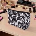 thumbnail image 5 of Unique Bargains 1 Pc Animal Printed Makeup Bag for Vacation Travel White Black Polyester, 5 of 6