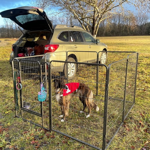 Aivituvin Dog Playpen Indoor Dog Pen Outdoor Puppy Fence 8 Panels Pet Playpen with Doors for Large/Medium/Small Dogs (8 Panels,39 Inch