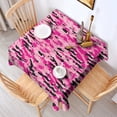 thumbnail image 2 of Pink Black Camo Tiger Stripes Pattern Square Tablecloth,Waterproof Square Table Cover,Wipeable Spillproof Washable Table Cover for Home Kitchen Party Decor 60"x60"(152x152cm), 2 of 6