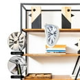 thumbnail image 4 of Niovtt Melting Clock Modern Surrealistic Shelf Decor Distorted Clock (White), 4 of 7