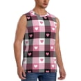 thumbnail image 2 of Kdxio Heart Plaid for Men's Muscle T-shirt,Sleeveless for Workout Running Athletic Gym Lounge Casual, 2 of 7