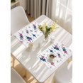 thumbnail image 5 of Red Blue Diamond Placemats Set of 12, Modern Geometric Middle Century White Placemats for Dining Table, Place Mats for Kitchen Tabletop, Waterproof Wipeable Dining Table Mats Set, 5 of 9