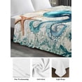thumbnail image 6 of Nautical Octopus California King Size Flat Sheet, Wrinkleproof & Fadeproof Cooling Flat Bed Sheet Only, Coastal Vintage Coral Starfish Ocean Breathable Soft Bedding Top Sheets 108 x 98 Inches, 6 of 8