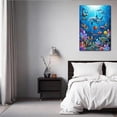 thumbnail image 6 of Underwater Ocean Dolphins Sea Turtle Seals Canvas Wall Art Colorful Tropical Fish Seahorses Coral Reef Marine Life Posters for Kids Bedroom Nursery Playroom, 6 of 9
