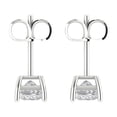 thumbnail image 4 of Clara Pucci 1Ct Clear Princess Cut VVS1 Push Back Stud 14k Solid hypoallergenic Gold Designer Earrings For April, 4 of 7