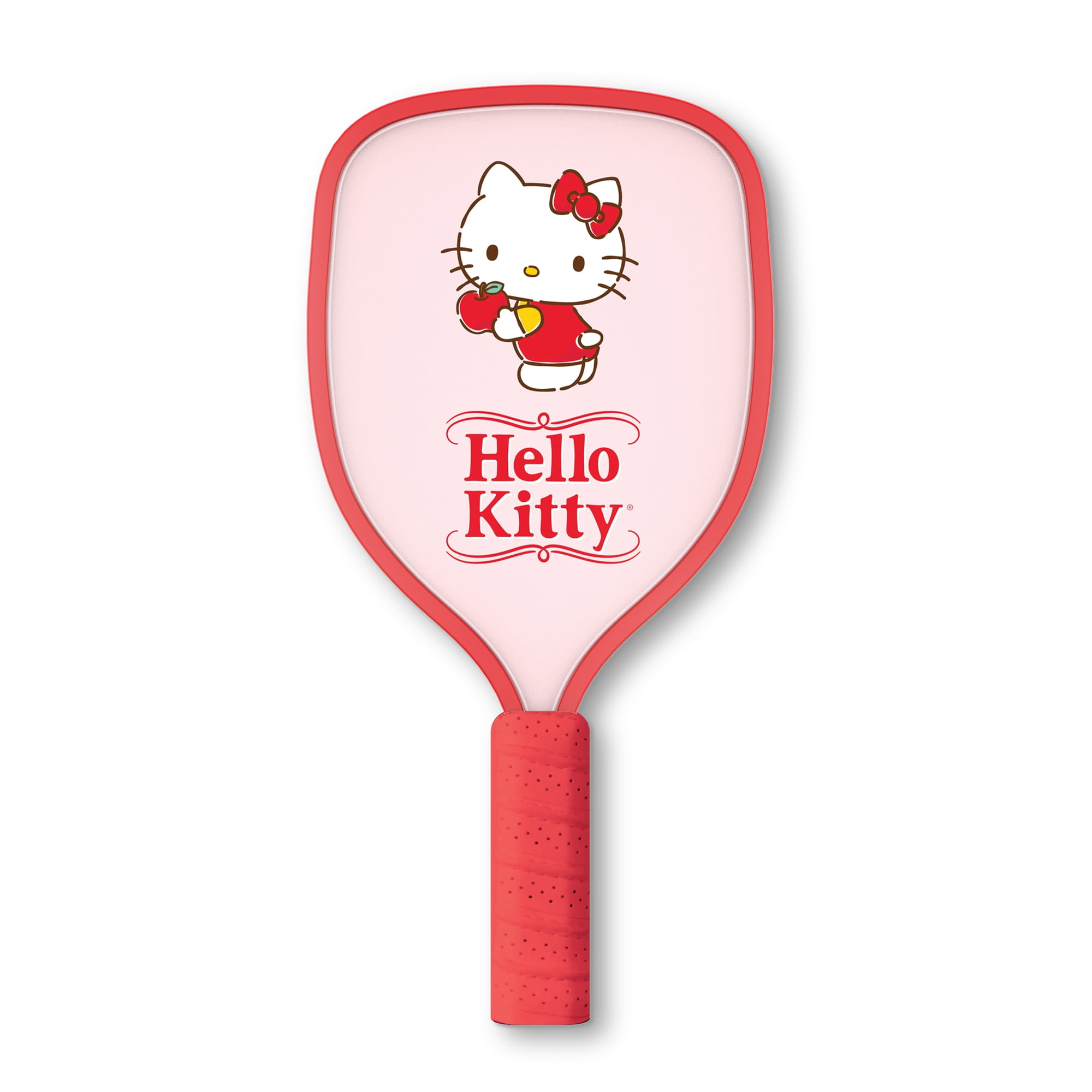 Hello Kitty Pickleball Paddle Set, 2 Wooden Paddles with Comfort Grip Handles and 2 Pickleball Balls, Cute Pink & Blue Character Design for Recreational Play