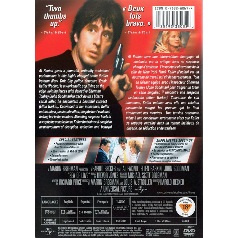 Universal Studios, Sea of Love DVD, English Language, Crime