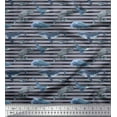 thumbnail image 1 of Soimoi Viscose Chiffon Fabric Stripes & Whale Fish Ocean Print Fabric by The Yard 42 Inch Wide, 1 of 5