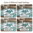 thumbnail image 7 of ODIKA Teal Turtle Stained Ocean Entryway Beachy Cherry Blossoms Nautical Flowing for King Size Bedroom, Master Suite, Under Bed, Foldable Easy Care, 7 of 7