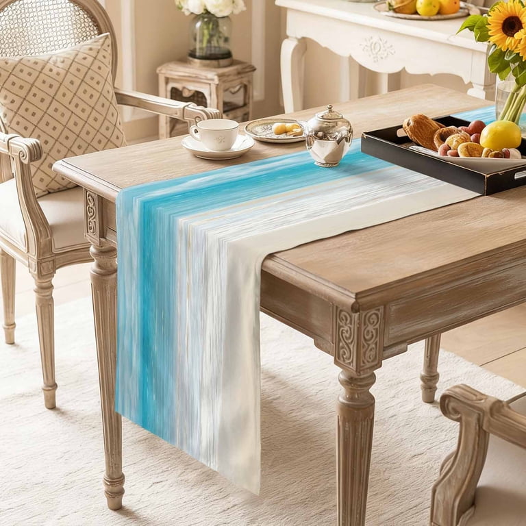 dresser runners linen Crown Provence Linen Runner with Fringe 108 Inch Wide Natural R895