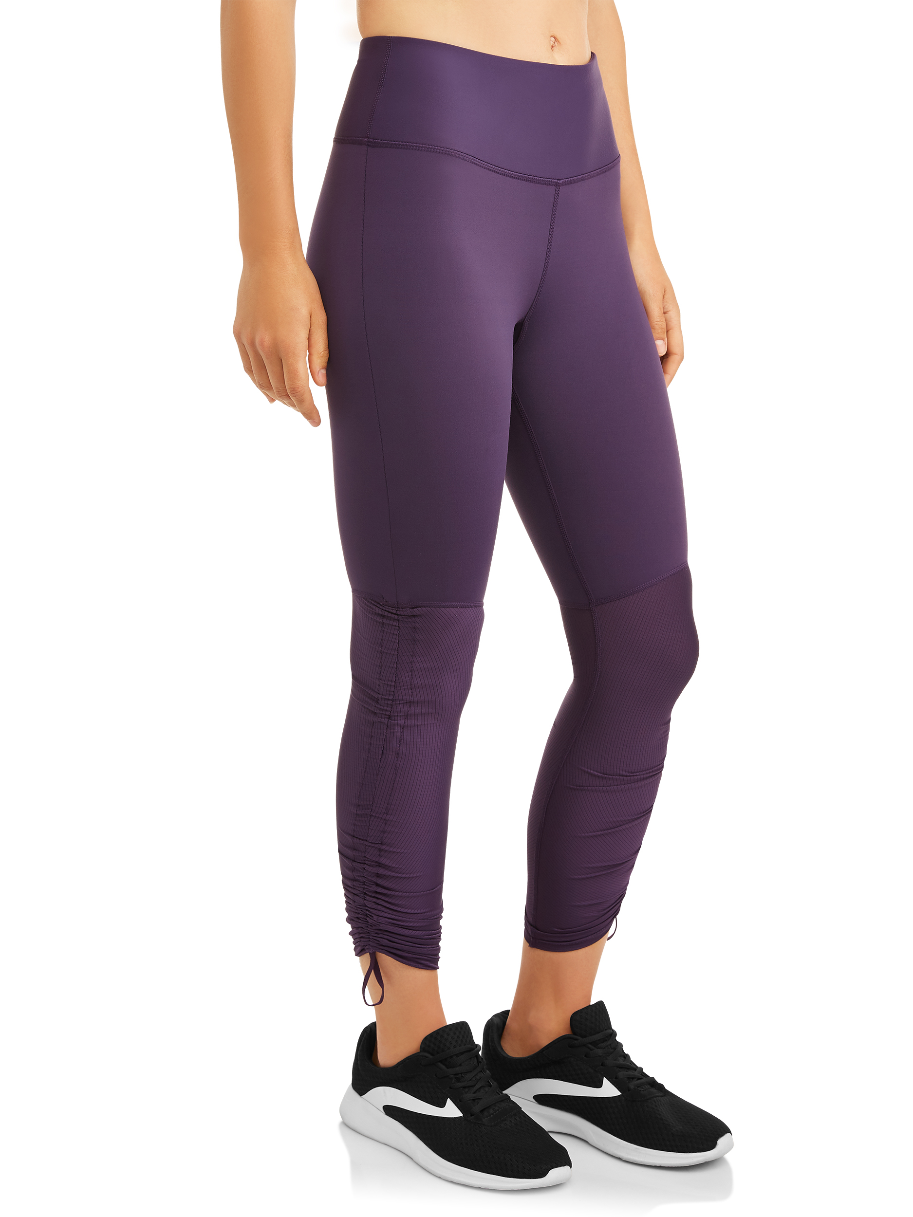 144 Wholesale Mopas Ladies Nylon Capri Leggings Purple - at