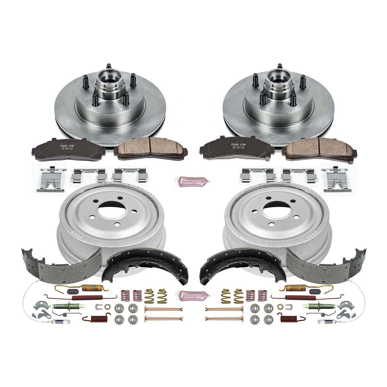 Power Stop Front and Rear Stock Replacement Drum and Shoe Kit KOE15007DK