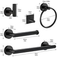 thumbnail image 2 of Bathroom Hardware Set 304 Stainless Steel Toilet Paper Holder Towel Holder Towel Ring Hook Black Towel Holder Set, 2 of 8