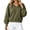 Army Green, variant on Hurxie Womens V Neck Cropped Sweatshirt Casual Pullover Tops Cropped Length with Chest Pocket Drop Shoulder Casual Fall Style Black,L