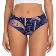 thumbnail image 1 of Fotbe Floral Hippie Mushrooms Calzones Estampados para Mujer – Ropa Interior de Algodón, Cómoda, Suave y Elástica-Large, 1 of 6