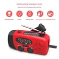 thumbnail image 2 of Portable Emergency Solar Radio 2000mah Battery Power Bank Charger Waterproof Super Bright Flash Light Red, 2 of 5