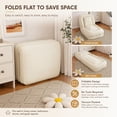 thumbnail image 5 of Miniyam Adjustable Folding Floor Chair Convertible Sofa Bed in Corduroy for Living Room Bedroom, Beige, 5 of 7