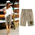 thumbnail image 3 of Mujeres Pantalones Cortos Casual Estampado Elástico de la Cintura Medio Pantalones Cortos, Casual con Bolsillos para el Uso Diario, 3 of 3