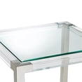 thumbnail image 5 of Michael Amini State St. Square Modern Stainless Steel & Glass End Table, 5 of 5