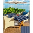 thumbnail image 4 of Navy Blue Striped Outdoor Tablecloth - 60 Inch Round Dining Table Cover, Navy Blue White Stripes Farmhouse Waterproof Outdoor Table Cloth with Umbrella Hole & Zipper for Picnic/Patio/Party, 4 of 5