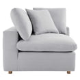 thumbnail image 4 of Maklaine Fabric Down Filled Overstuffed Corner Chair in Light Gray, 4 of 7
