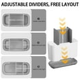 thumbnail image 3 of Aovky Toothbrush Holders for Bathrooms, Electric Toothbrush Toothpaste Holder with Adjustable Dividers and Drainage, 5 Slots Tooth Brush Holder Bathroom Accessories for Countertop Organizer, Gray, 3 of 7