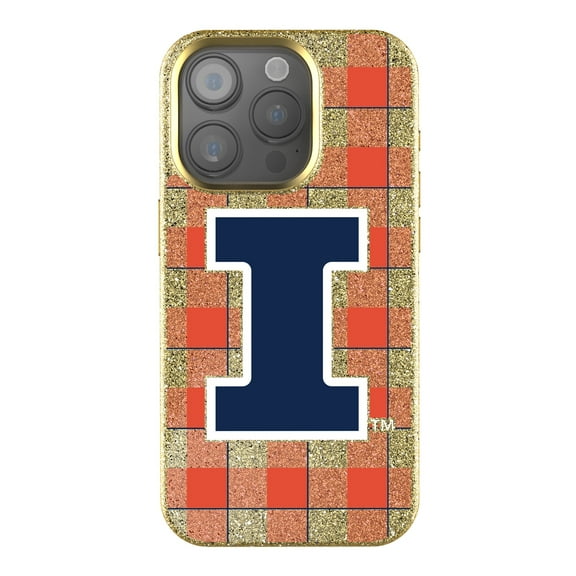 Keyscaper Illinois Fighting Illini Plaid Bling iPhone Case