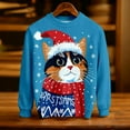 thumbnail image 4 of Wdgfv Unisex Kids Girls Boys Christmas Sweater Animals 3D Graphic Funny Long Sleeve Crewneck Holiday Pullover Sweatshirt Sky Blue 11-12 Years, 4 of 5
