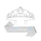 thumbnail image 1 of wonima44 Ondder Silver Prom Queen Sash Shiny Prom Queen Sash and Tiara Set for Women Girls Crystal Queen Crown for Quinceanera Halloween Prom Pageant Wedding Anniversary Birthday Party, 1 of 1