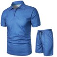 thumbnail image 6 of Fgnfyis Men's Set of 2 Piece T Shirt Sports and Leisure Set Plus Size Short Sleeved Shorts Set Men Summer Outfits Light Blue XL, 6 of 6