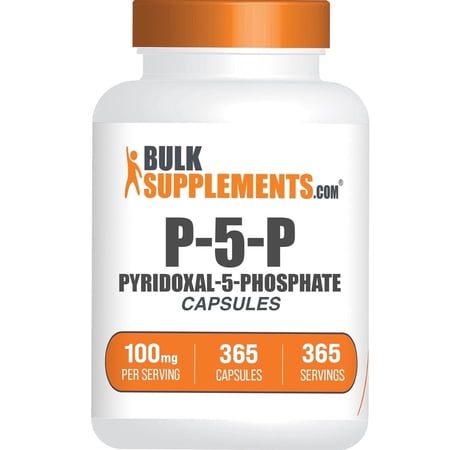 BulkSupplements Pyridoxal-5-Phosphate (P-5-P) 100mg Capsules- Gluten Free, 1 Capsule per Serving, 365 Capsules