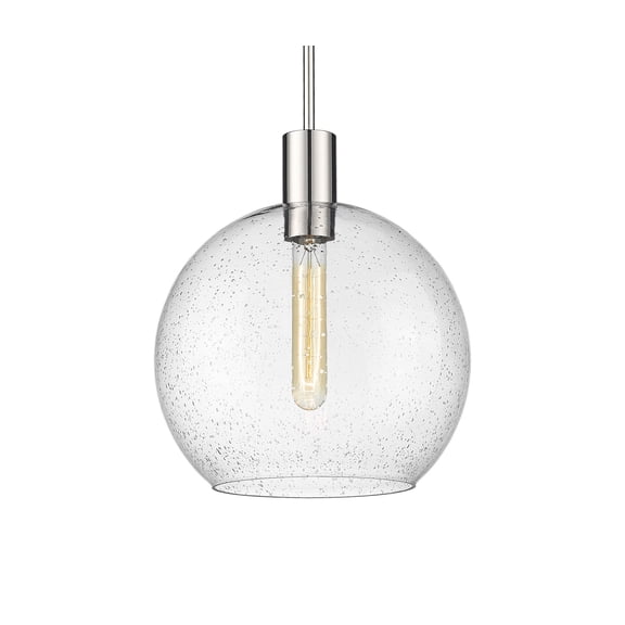 7501P14-PN-Z-Lite-Margo - 1 Light Pendant In Modern Style-15.25 Inches Tall and 13.75 Inches Wide-Polished Nickel Finish-Clear Seedy Glass Color