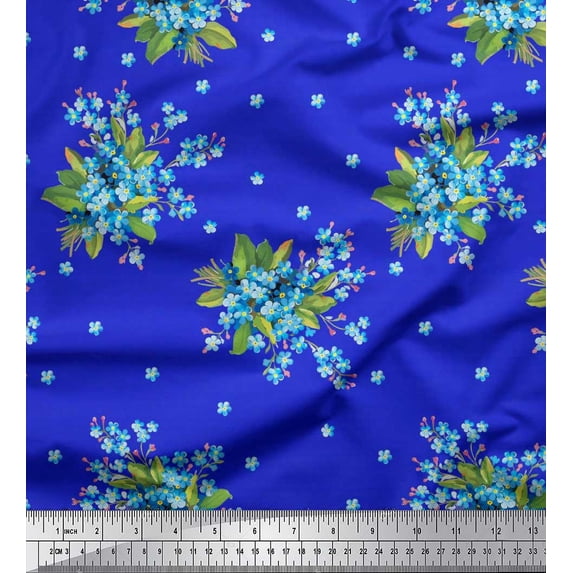 Soimoi Rayon Fabric Leaves & Madhabilata Floral Print Fabric by the Yard 42 Inch Wide