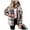 Brown, variant on LYXSSBYX Winter Coats for Women Plus Clearance Women's Casual Fashion Woolen Plaid Shirt Pocket Long Sleeve Jacket