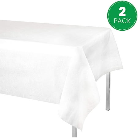 Linnen Touch White Paper Tablecover, What Size Tablecloth Fits A 8 Foot Table