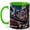 Green, variant on Cyberpunk Motorcycle Coffee Mug, Futuristic Anime Rider Mug, Sci Fi Gamer Birthday Christmas Gift, Neon City Bike Chase Action Art, 11 oz White Ceramic Coffee Cup Gift for Tea