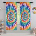 thumbnail image 5 of Blackout Kids Curtains,Rainbow Tie Dye Mandala Pattern Childrens Insulated Curtains Set Of 2,Bedroom Essentials,Toddler Room Decor 42"x63", 5 of 5