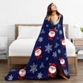 thumbnail image 5 of DouZhe Ultra-Soft Micro Fleece Lightweight Flannel Bed Blanket, Santa Claus Snowflake Print Cozy Warm Throw Blankets, 60"x50", 5 of 7