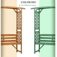thumbnail image 3 of Miekor Furniture Patio Garden Bench Arbor Arch with Pergola and 2 Trellises, 3 Seat Natural Wooden Outdoor Bench for Grape Vines & Climbing Plants, Backyard Decor, Brown MK7266, 3 of 10