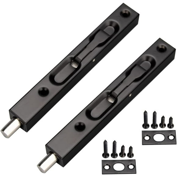 shiyou-Flush Bolt, 6 Inch Door Latch Bolt,Door Slide Bolt Lock, Door Latch Bolts Security Latch Bolt with Powerful Spring for Furniture Hardware Fitting Accessories(2PCS)
