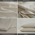 thumbnail image 7 of MooMee Duvet Cover Set Twin 100% Washed Cotton Twill Ultra-Soft Breathable Linen Like 2-Piece (Cream Grey, 68"x90"), 7 of 7