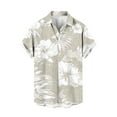 thumbnail image 4 of RYDCOT Hawaiian Shirt for Men Tropical Shirts Summer Beach Button Down Short Sleeve Luau Aloha Floral Cruise Vacation Outfit Yellow, 4 of 6