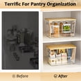 thumbnail image 5 of Potato Storage Bin, PANTASIA Onion Holder Stackable Kitchen Pantry Organizer with Bamboo Lid 4 Pack, Clear, 5 of 9