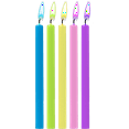 thumbnail image 2 of Izzy N Dizzy 5 Color Flame Chanukah Candles - Flame is the Same Color as the Candle - Yellow, Blue, Green, Pink, Purple - Hanukkah Party Decorations and Supplies - Izzy 'n' Dizzy, 2 of 2