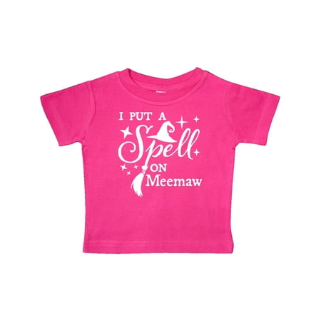

Inktastic I Put a Spell on Meemaw Witch Hat and Broom Gift Baby Boy or Baby Girl T-Shirt