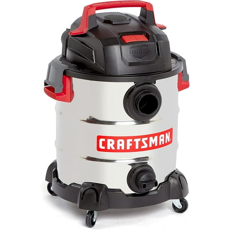 

CRAFTSMAN CMXEVBE17155 10 Gallon 6.0 Peak HP Stainless Steel Wet/Dry Vac Portable Shop Vacuum with Attachments