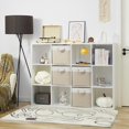 thumbnail image 2 of shiyou-Storage Cubes with Metal Frame, Pack of 4 Khaki Cube Storage Boxes, Cubby Storage Bins with Handles, Collapsible Storage Bins Square, Cube Organizer, Cube Bac de Rangement 27 x 27 x 27 cm, 2 of 4