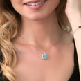 thumbnail image 2 of Gem Stone King 4.19 Ct Cushion Checkerboard Swiss Blue Topaz 925 Sterling Silver Pendant, 2 of 4