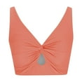 thumbnail image 5 of Women's Bikini Top Wrap Front V Neck Push Up Padded Knot Cut Out Swimsuit Swimwear Top Bathing Suits Tank Top Watermelon Red S, 5 of 6